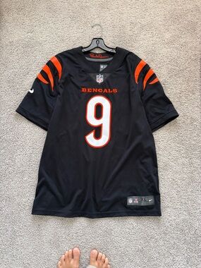 Nike Black & Orange Bengals #9 Football Jersey